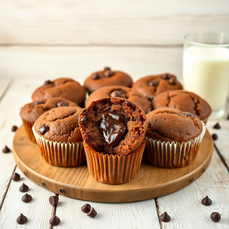 Muffins Chocolat au Lait et Noir avec Cœur Fondant