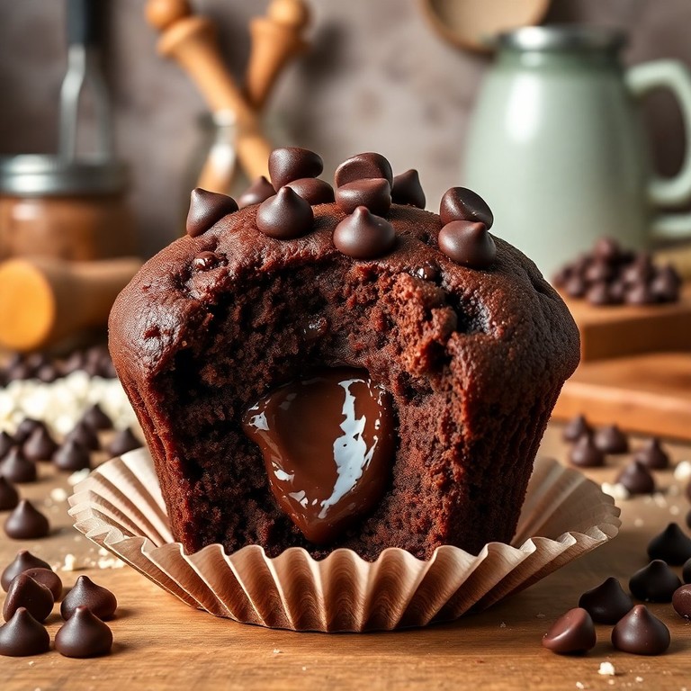 Muffins Tout Chocolat avec Cœur Fondant