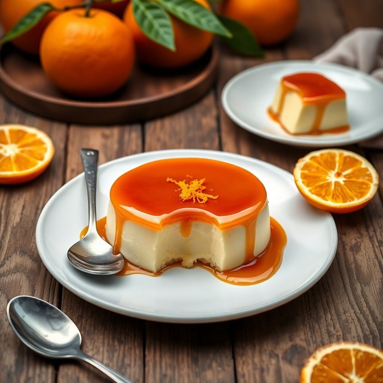 Pudim de Leite com Laranja e Caramelo