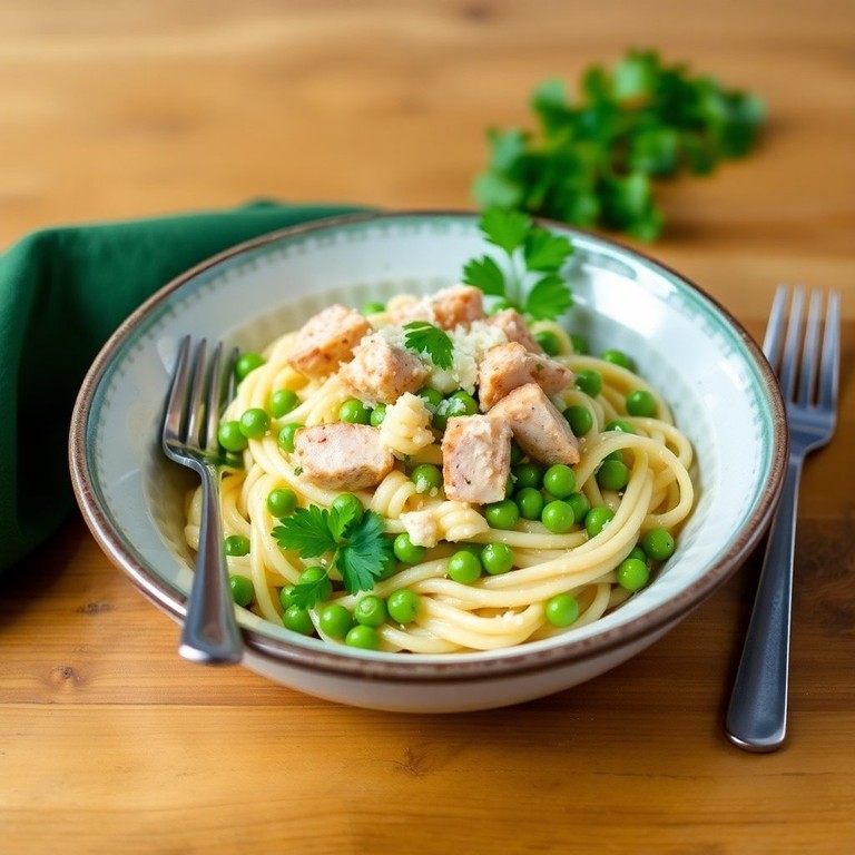 Pâtes Crémeuses aux Petits Pois et Thon