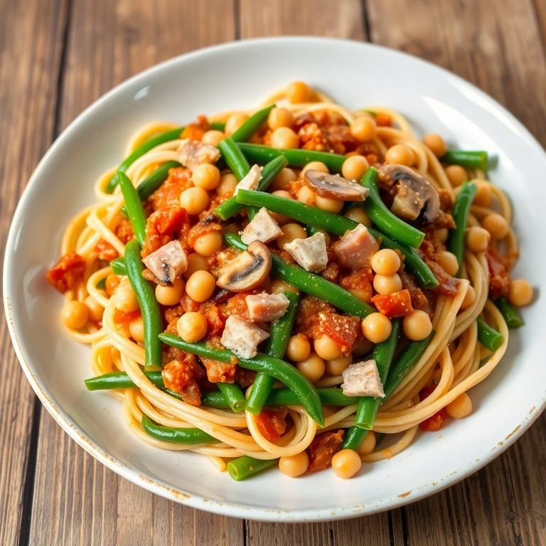 Pâtes Complètes aux Haricots Verts et Sauce Provençale