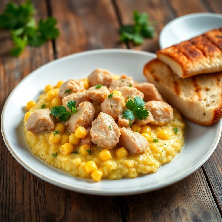 Frango Suculento com Polenta Cremosa e Milho