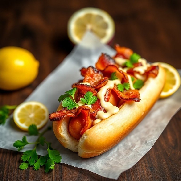 Hot Dog de Bacon com Maionese de Alho