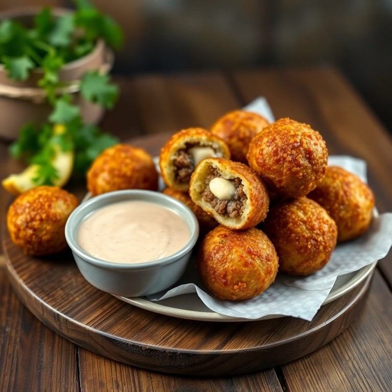 Bolinho de Batata Recheado com Carne e Queijo
