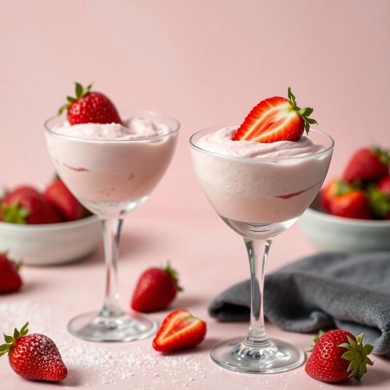 Mousse de Morango com Leite Condensado e Leite Ninho