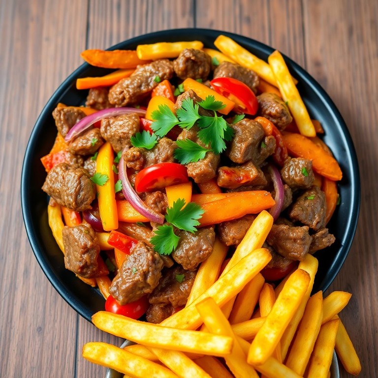 Lomo Saltado Tradicional con Papas Fritas