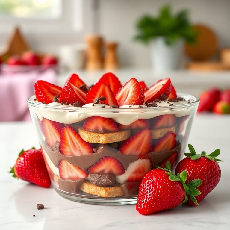 Pavê de Morango com Leite Condensado e Chocolate