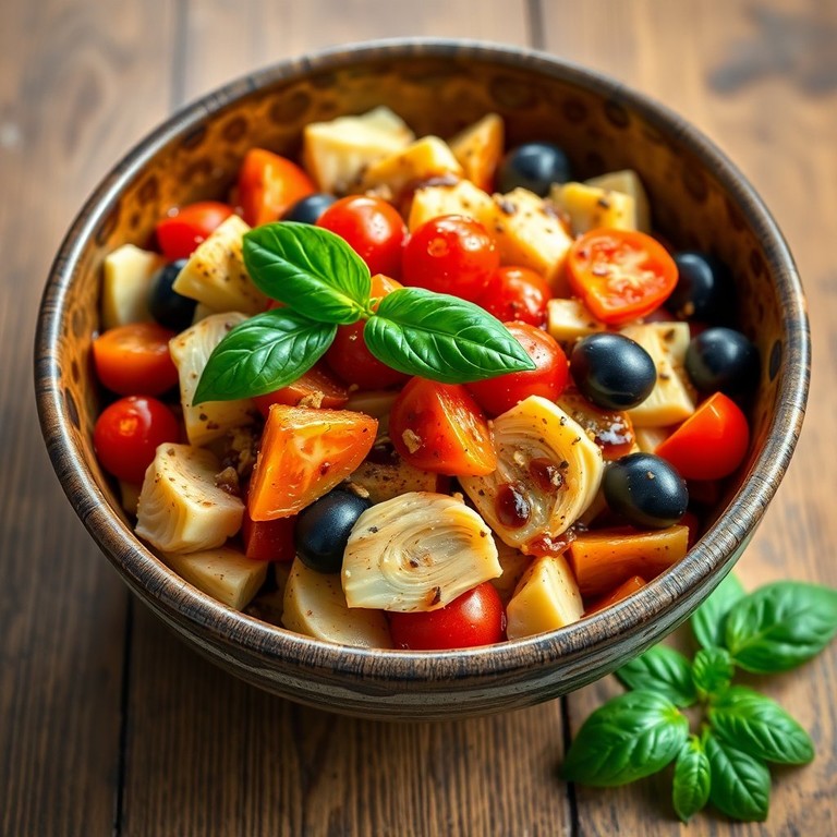Salade d'Artichauts Piquante avec Tomates Cerises et Olives