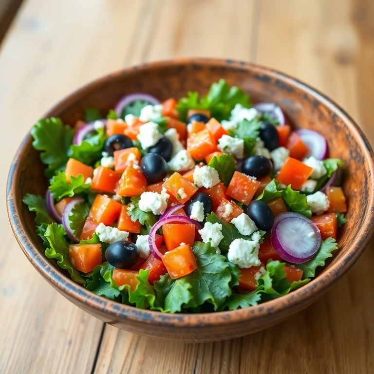 Salada Refrescante de Folha de Mostarda com Tomate e Vinagrete