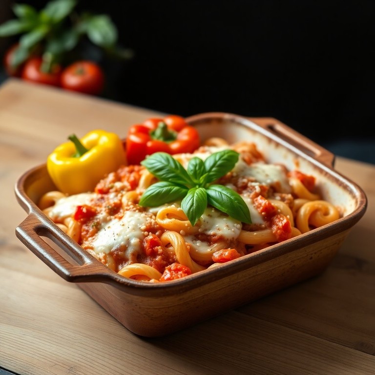 Hearty Pepper and Tomato Pasta Bake