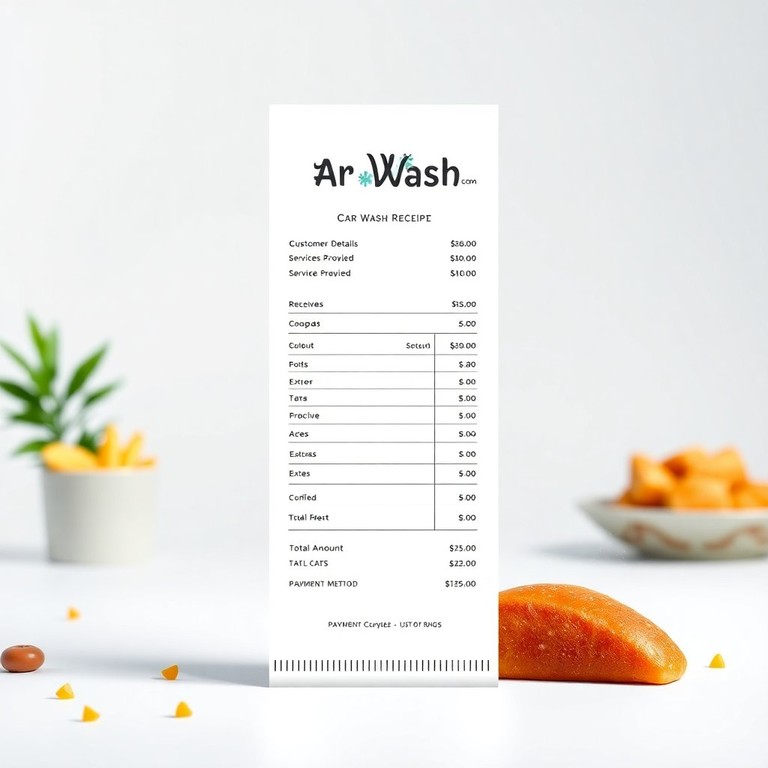 Express Car Wash Receipt with Extras