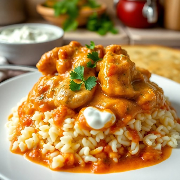 Strogonoff de Frango com Molho de Tomate e Iogurte