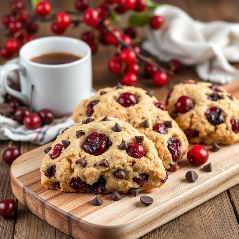Rustic Black Forest Scones with Rye and Cherries