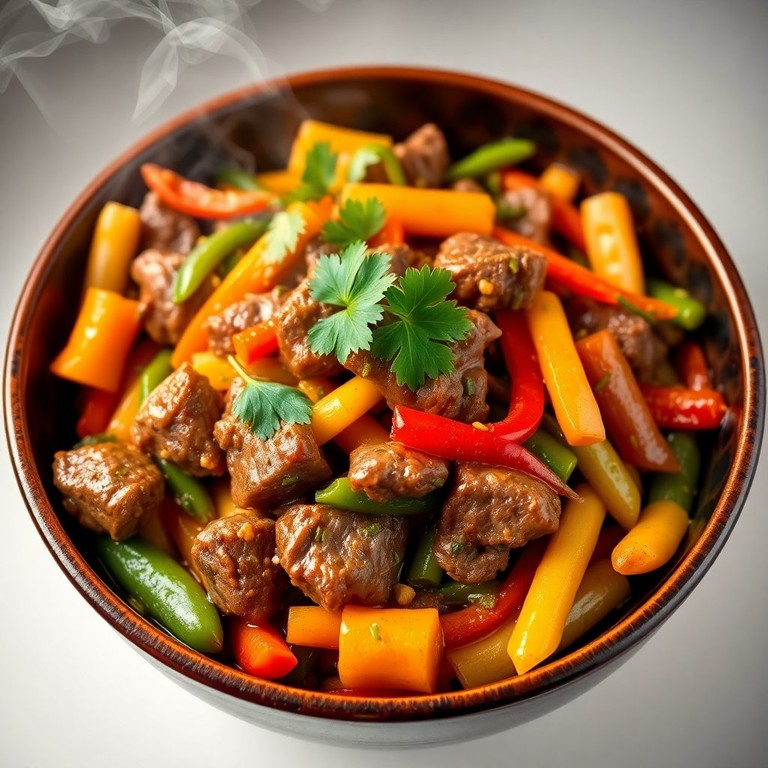 Thaise Rundvlees Stir-Fry met Groenten en Pittige Saus