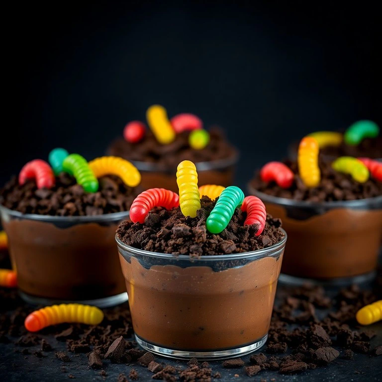 Graveyard Chocolate Pudding Cups
