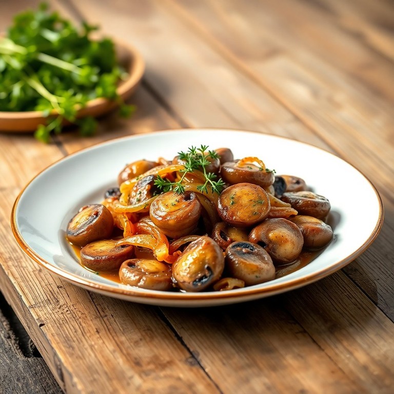 Champignons de Paris Sautés aux Oignons Caramélisés