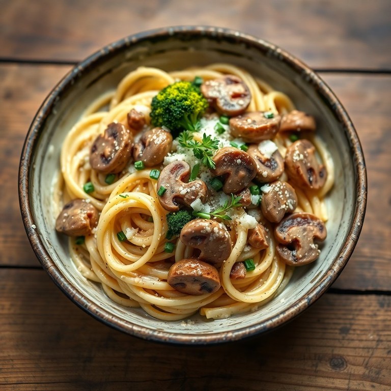 Cremige Pasta mit Pilzen und Brokkoli