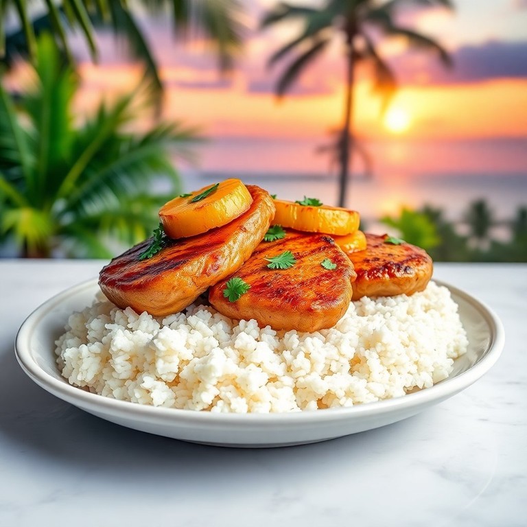 Tropical Pineapple Pork Chops with Coconut Rice