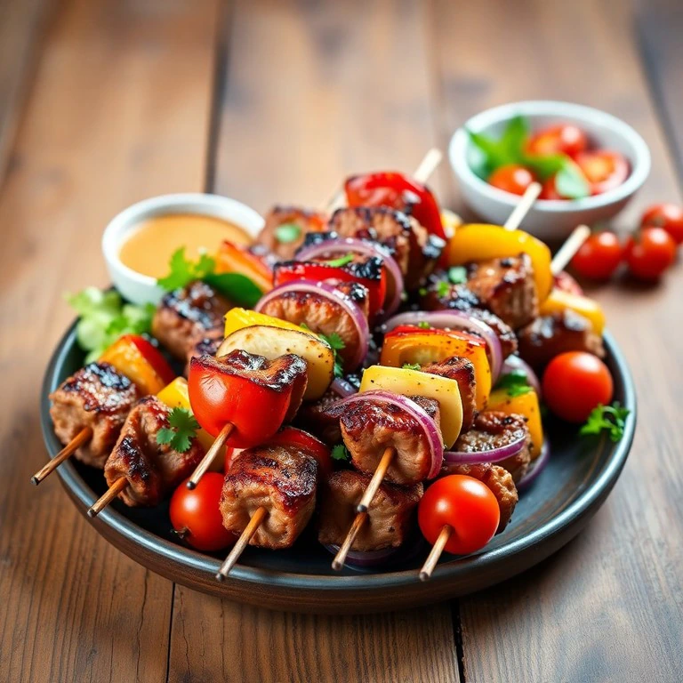 Grilled Meat and Veggie Skewers