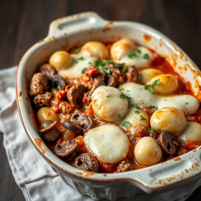 Savory Beef and Mushroom Gnocchi Bake