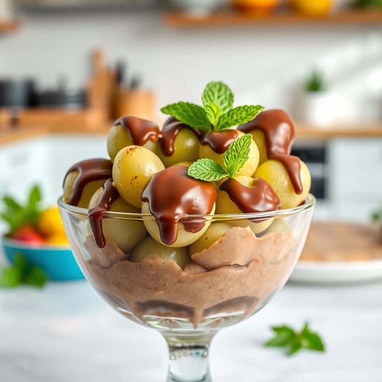 Delícia de Uva Verde com Chocolate