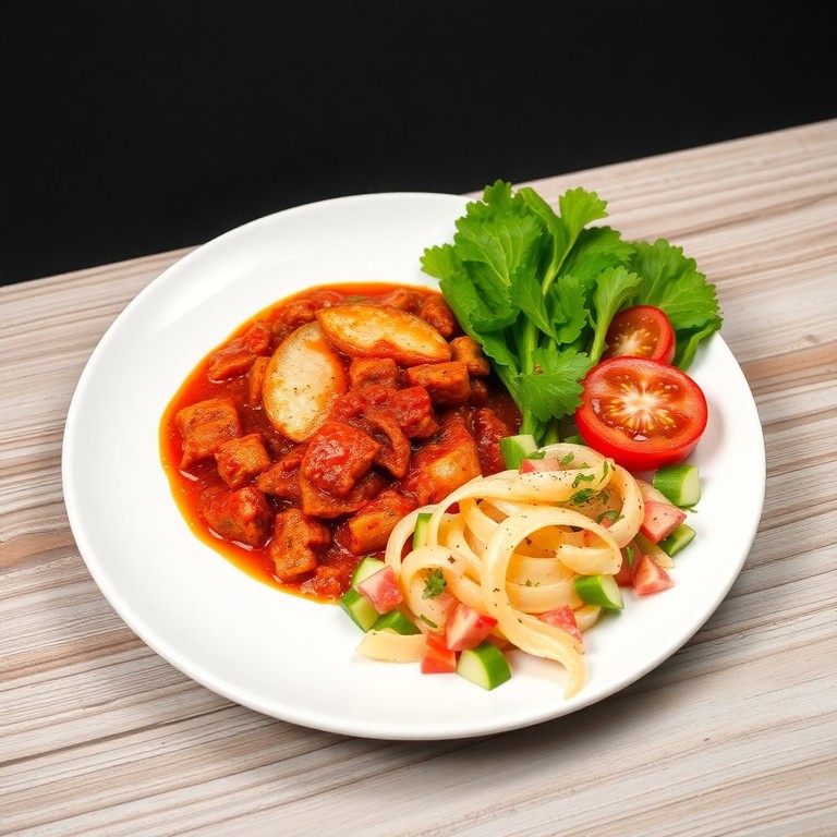 Moro de Abichuela Roja con Res y Ensalada Fresca