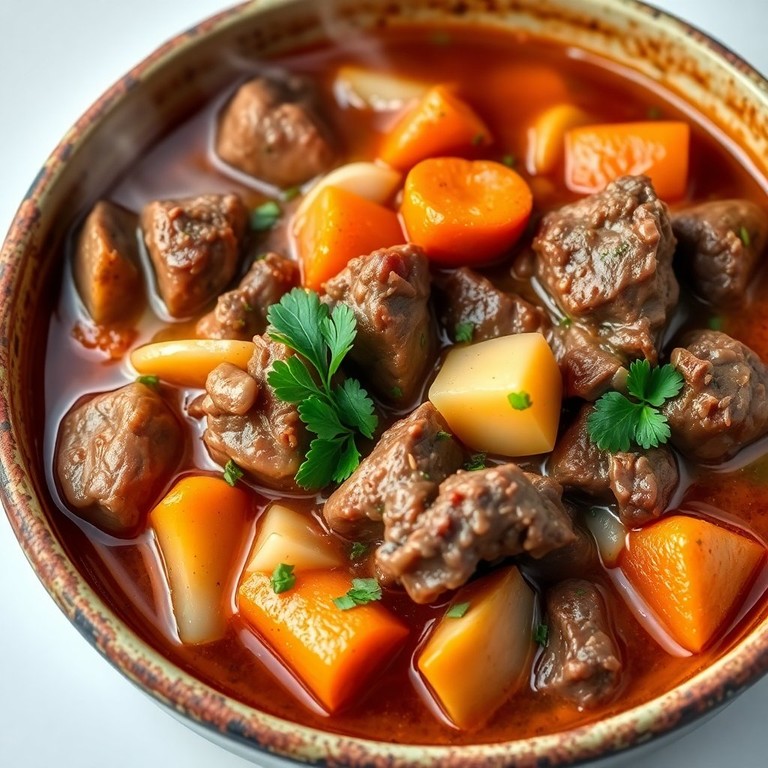 Herzhafter Rindfleisch-Eintopf mit Lauch und Karotten