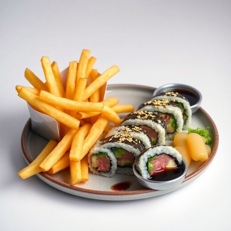 Papas a la Francesa con un Toque de Sushi