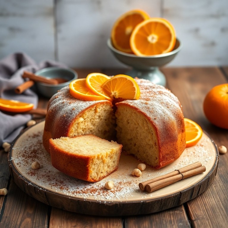 Bolo Integral de Laranja com Canela e Castanha de Caju