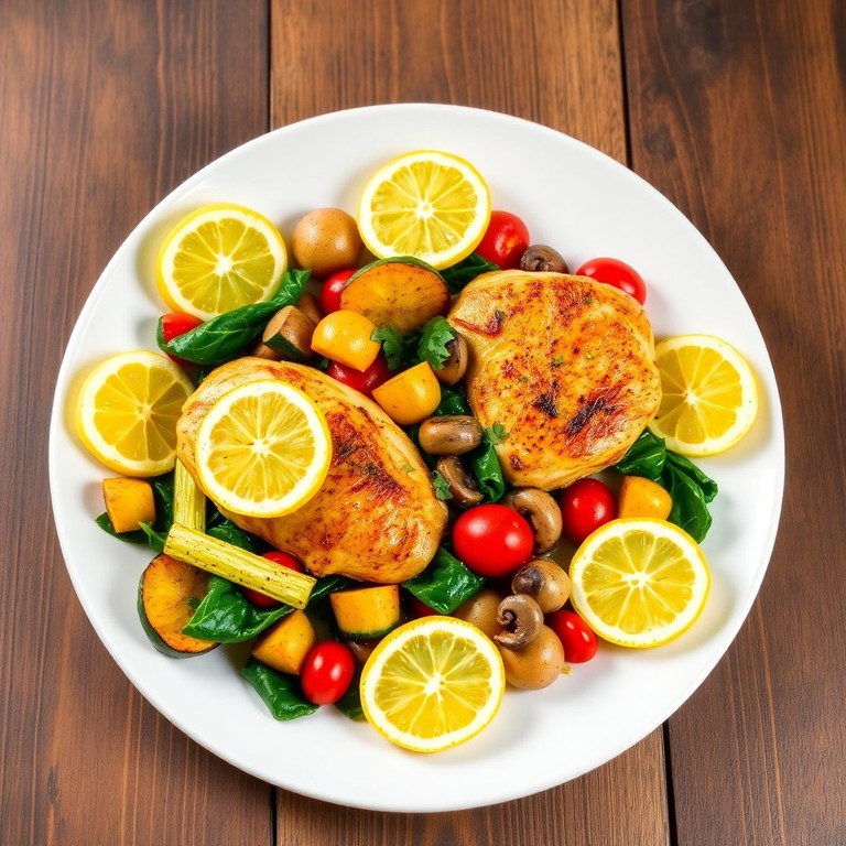 Pollo al Limón con Verduras Asadas
