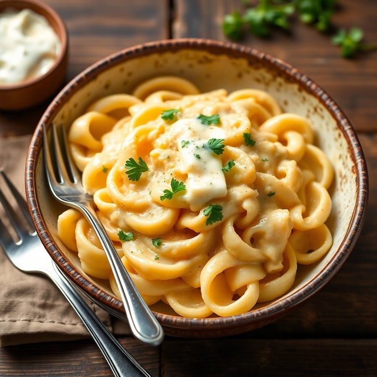 Macarrão Cremoso com Queijo Cheddar e Creme de Leite