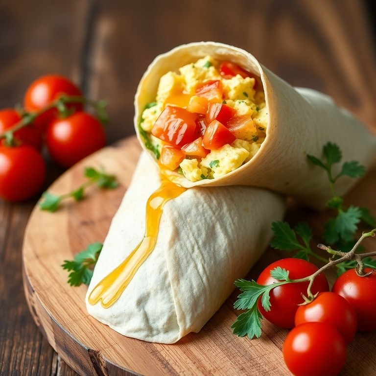 Wrap de Ovo com Tomate e Mel