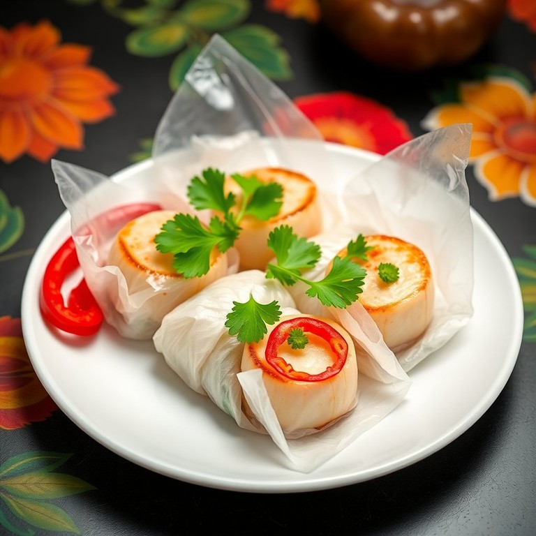 Coquilles in Rijstpapier met Thaise Kruiden