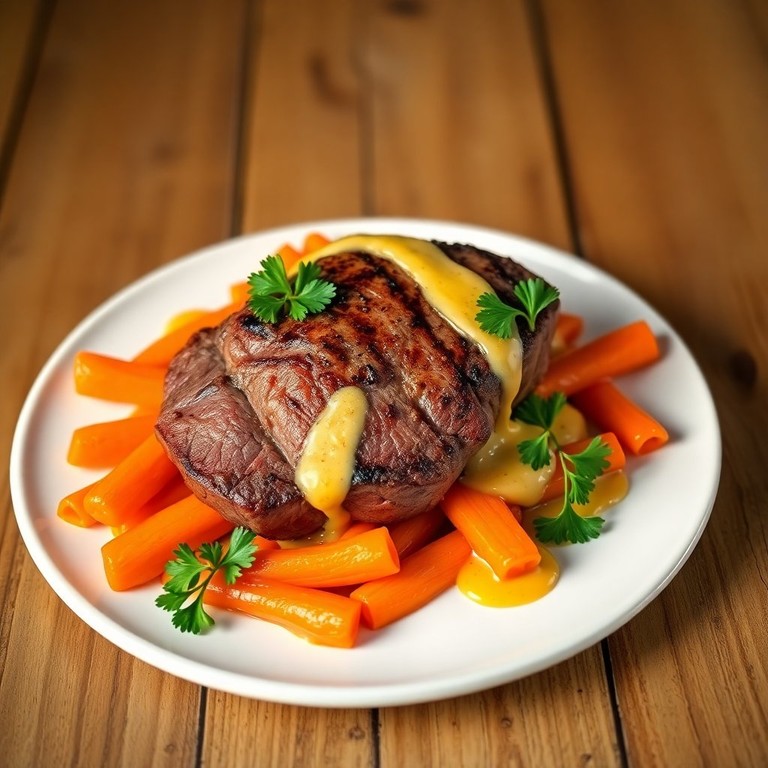 Filet Mignon aux Carottes et Crème de Moutarde