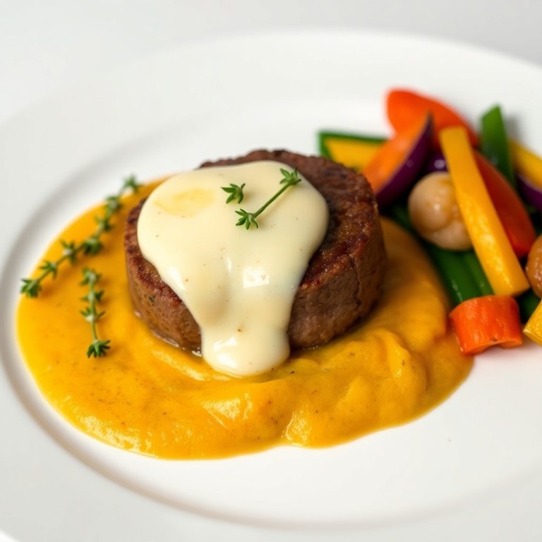Filet Mignon Rôti au Comté et Purée de Potimarron