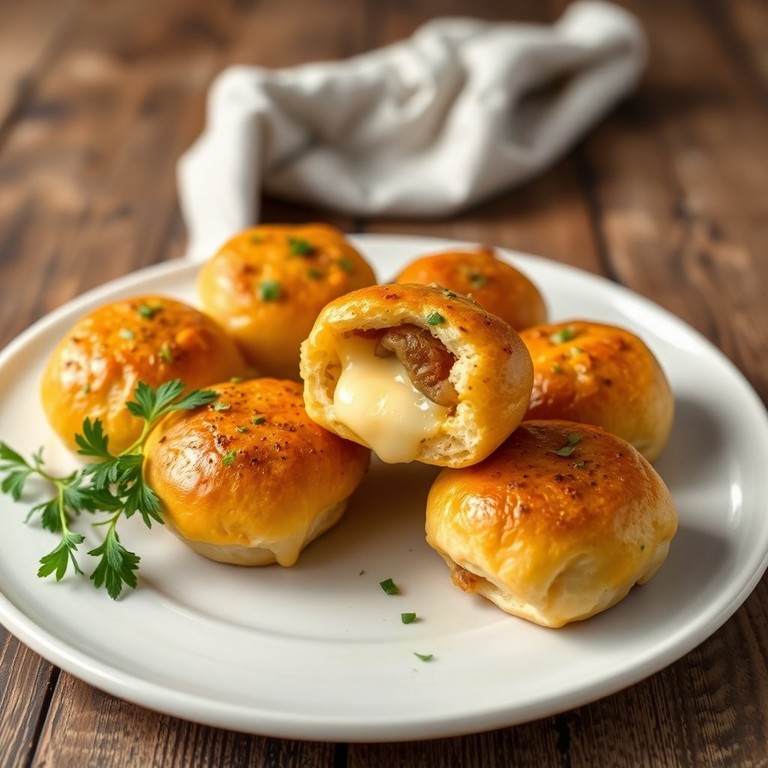 Cheesy Onion Stuffed Bread Rolls