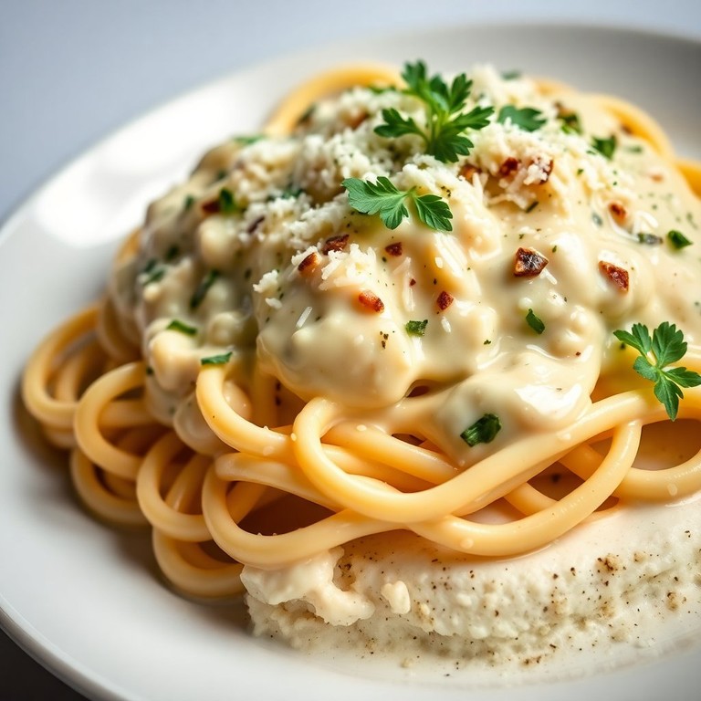 Weiße Bolognese mit frischen Kräutern und Trüffelöl