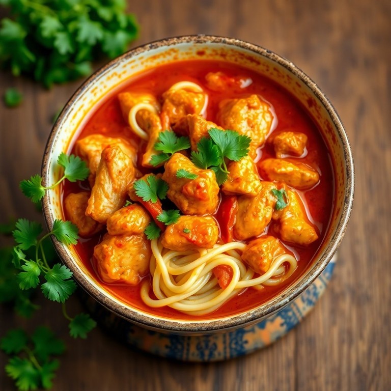 Spicy Chicken Curry with a Twist of Maggie