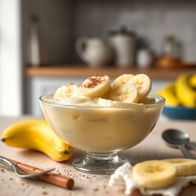 Pudín de Plátano y Huevo con Toque de Cacao