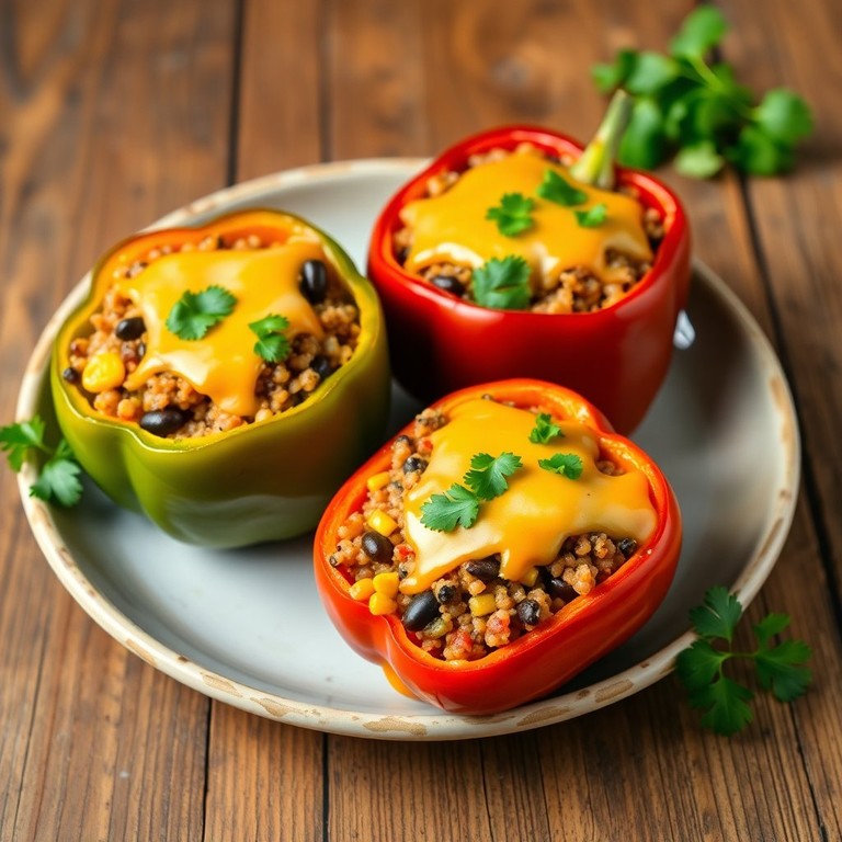 Savory Stuffed Bell Peppers with Quinoa and Black Beans