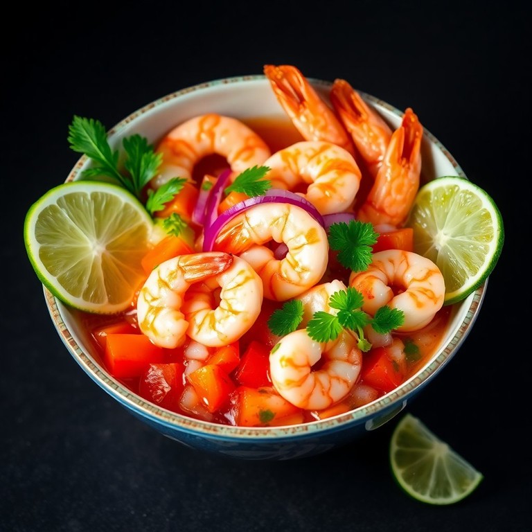 Ceviche de Camarón Clásico con Limón y Cilantro