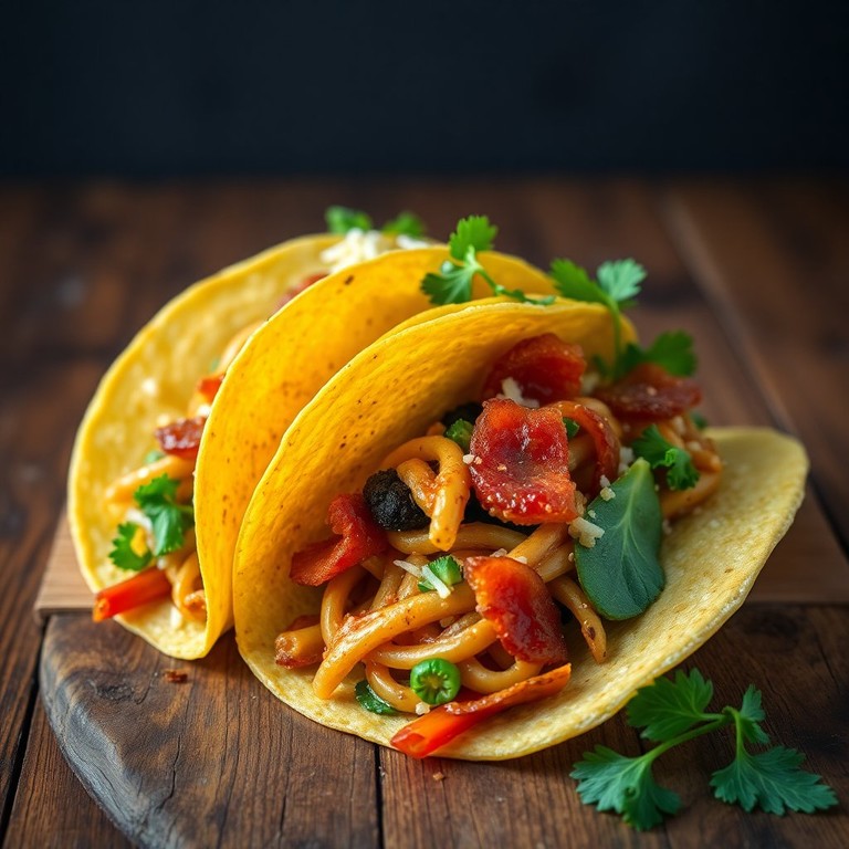 Tortilla de Maíz con Ramen y Tocineta