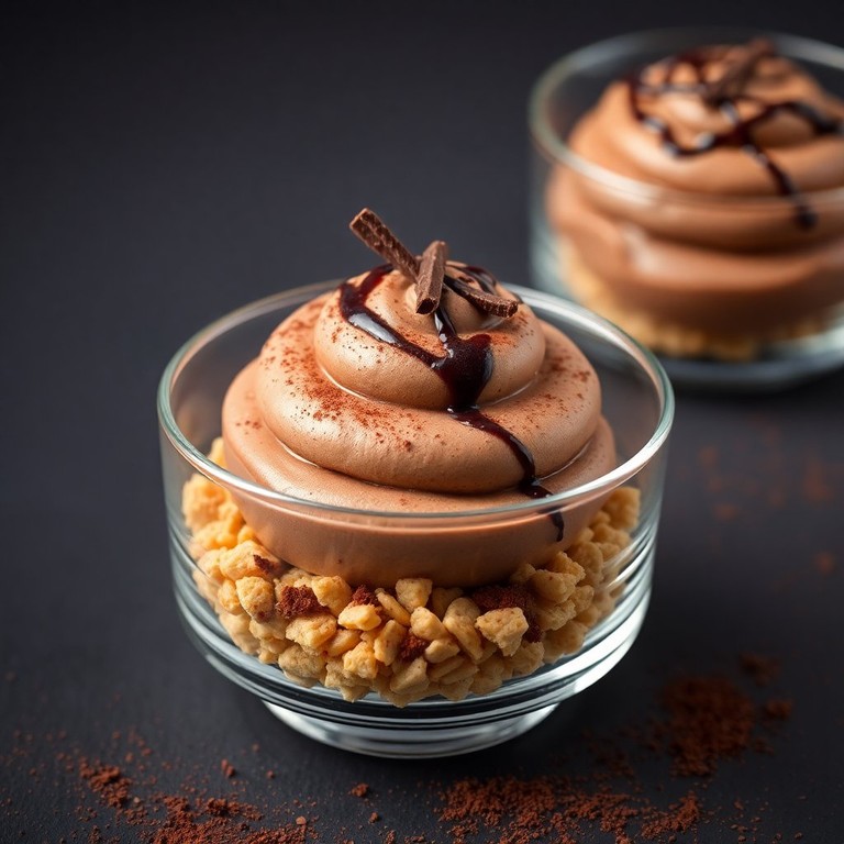 Mousse de Chocolate com Base de Bolacha