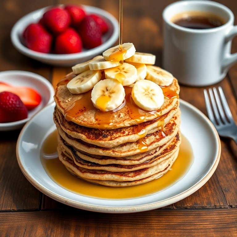 Fluffy Banana Oatmeal Pancakes