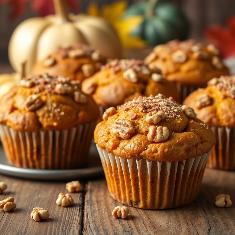 Muffins de Calabaza Especiados con Nueces