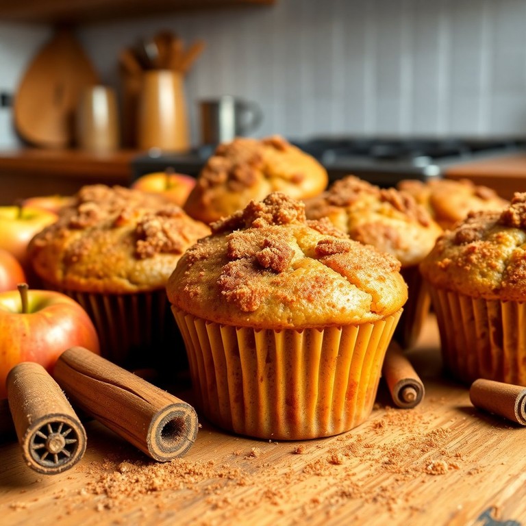Cinnamon Apple Muffins with Crunchy Topping