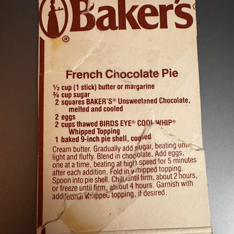 French Chocolate Pie