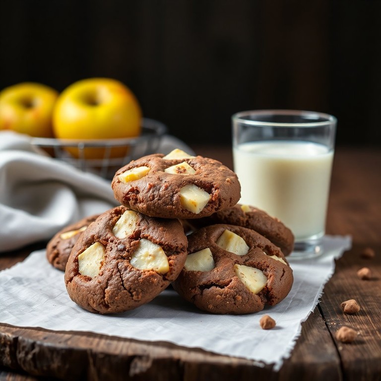 Galletas de Cacao y Vainilla con Trozos de Manzana