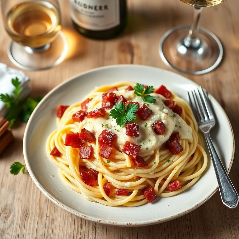 Pasta Carbonara met Knapperige Spekjes