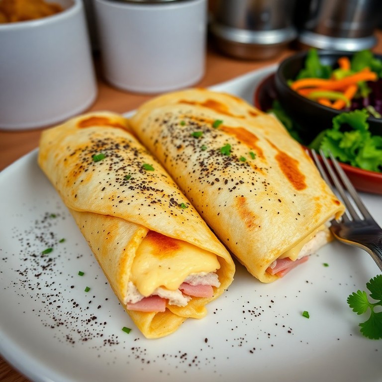 Panqueca de Presunto e Queijo com Frango
